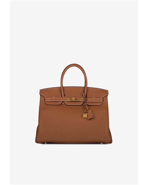 brown birkin 35 gold hardware